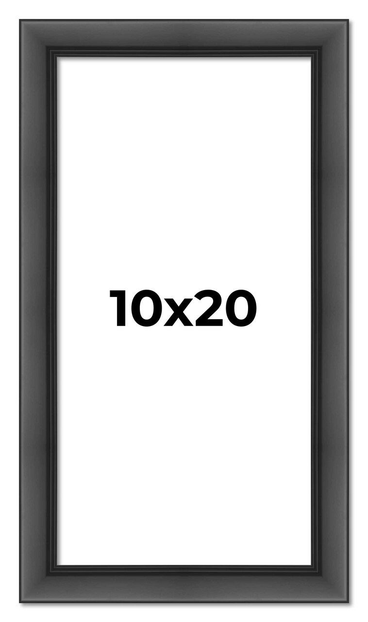 Panoramic Refined Black Picture Frame - UV Acrylic, Foam Board Backing, Hanging Hardware